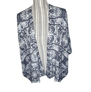 Simply Noelle women's black,gray,white paisley design cardi wrap size one size
